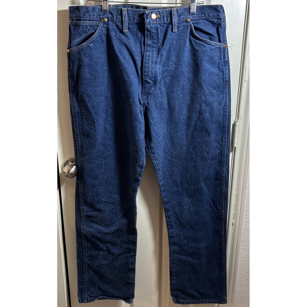 Vintage Wrangler‎ Jeans Men's 40X30 Cowboy Cut 13MWZ Dark Blue Wash